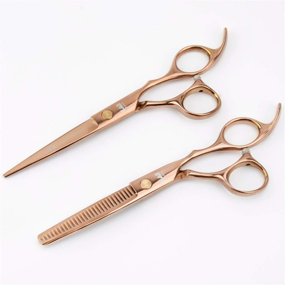 Crrs 6.0 Inch Professional hairdressing Scissors Set,Gold Thinning Scissors Razor Edge Barber Scissors Set for Salon Barbers or Home Use