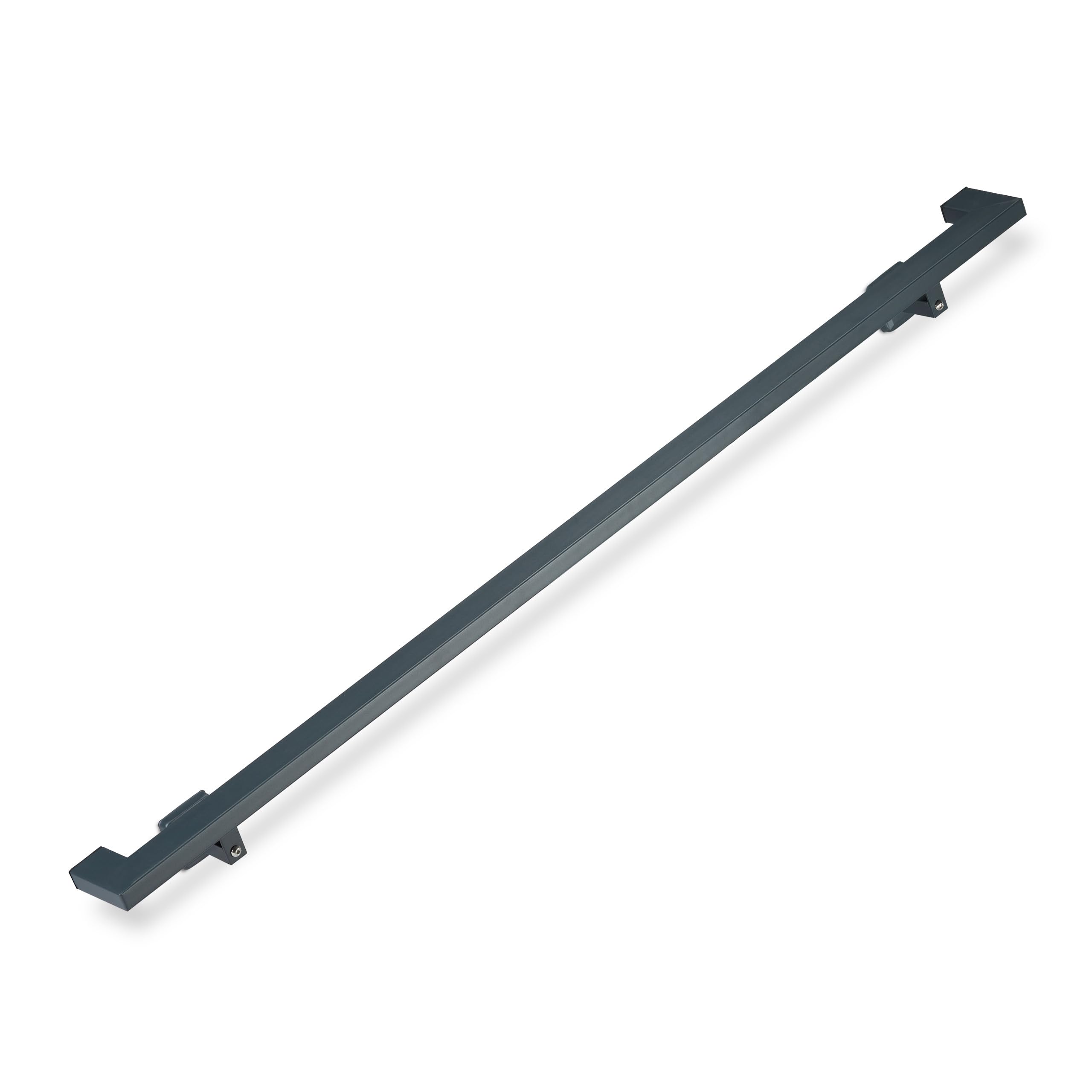 Relaxdays Corrimano Rettangolare per Scale, Passamano per Interni, 200 cm, con Staffa Supporto a Parete Antracite