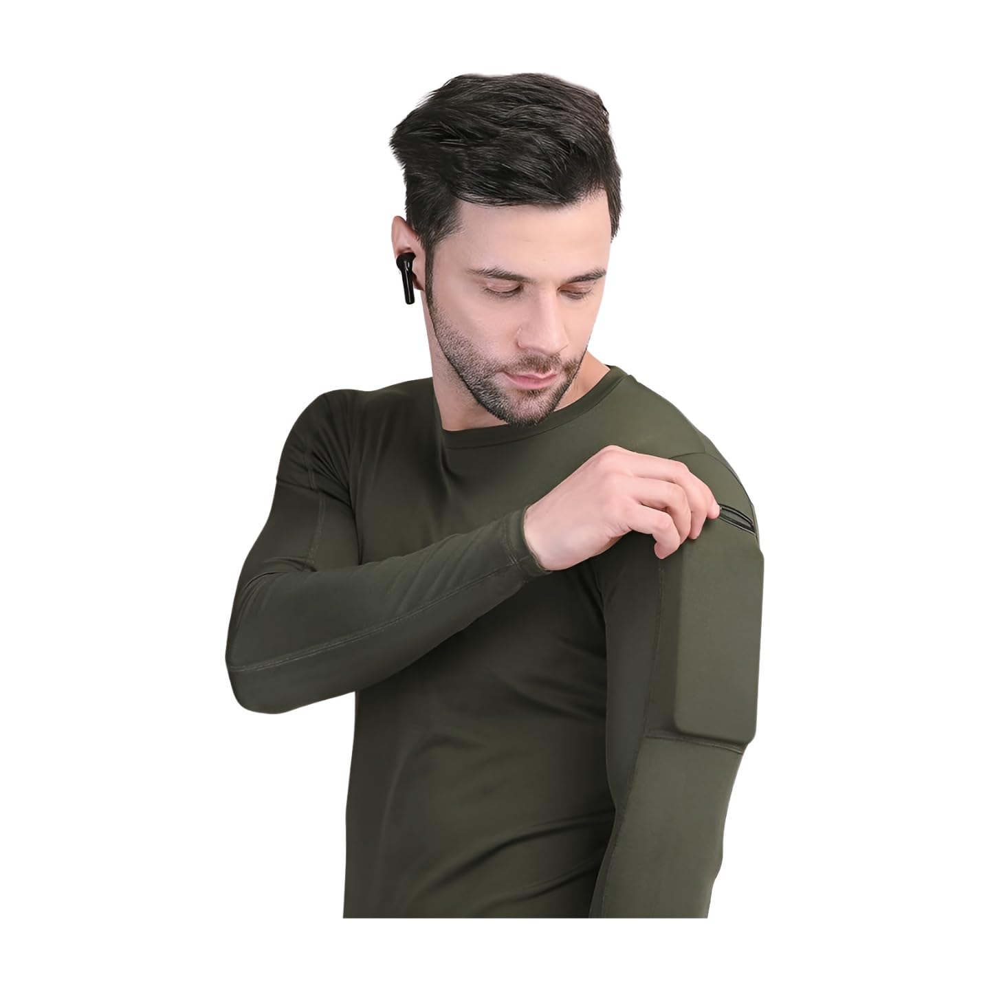 Compression T Shirts for Men with Muscles Support, Gym Wear for Men, Gym Tshirt for Men, Tights for Men Upper Body, Includes Phone Holder for Running, Skinners for Men - Support for Recovery