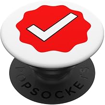 White Check Mark Red Badge Checked Vote Blue Checkmark PopSockets Swappable PopGrip