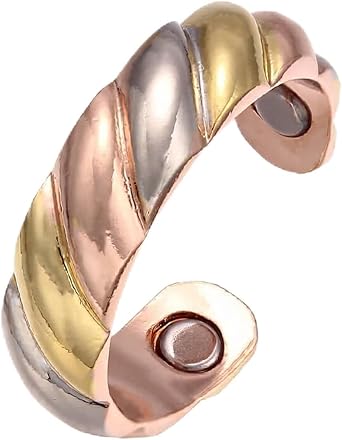 Fashion Ladies Ring 3 Color Gold Silver Rose Gold Copper Calmi Ring Adjustable Size Female Jewelry Finger Wear,Women's Energy Balance Relieve Anxiety Open Personality Accessory