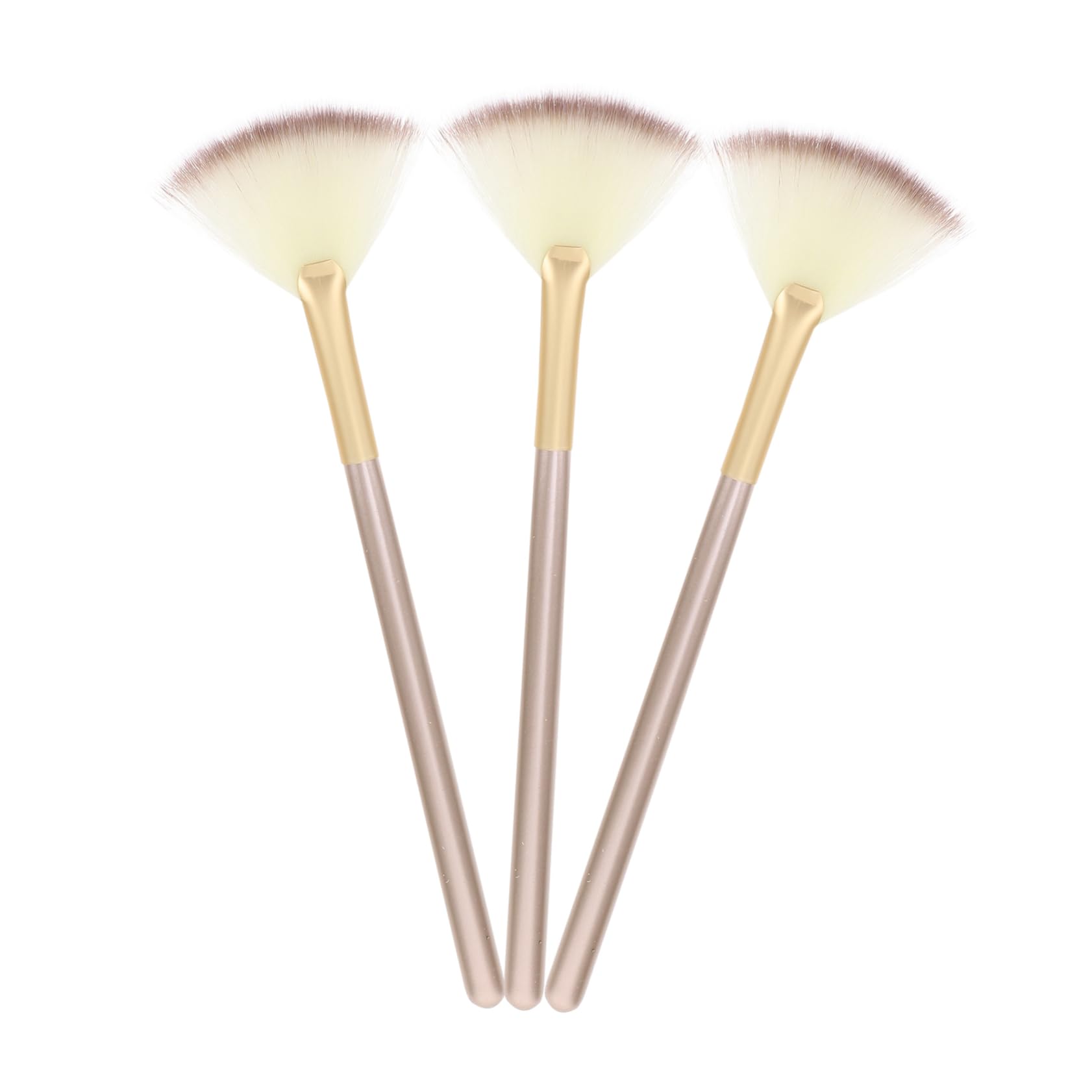 IWOWHERO Highlighter Brush Makeup Fan 3pcs Blush Brush Set Soft Facial Brushes Fan Mask for Festival Teenager Girls
