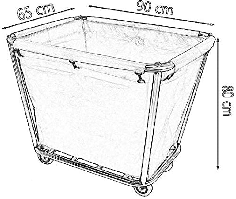 Trolley Movable Carts, Kitchen Storage Hand Trucks, Laundry Hamper Sorters Cart Stainless Steel - Hotel Service Trolley with Silent Wheels Bags/Blue/90X65X80Cm-aPYLnStz