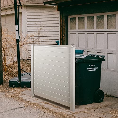 Elevens 48" W X 48" H Privacy Screen Outdoor Privacy Fence Panels For Air Conditioner And Trash Can, Vinyl Privacy Fence, Privacy Screen Kit (2 Panels-White) #TOP2