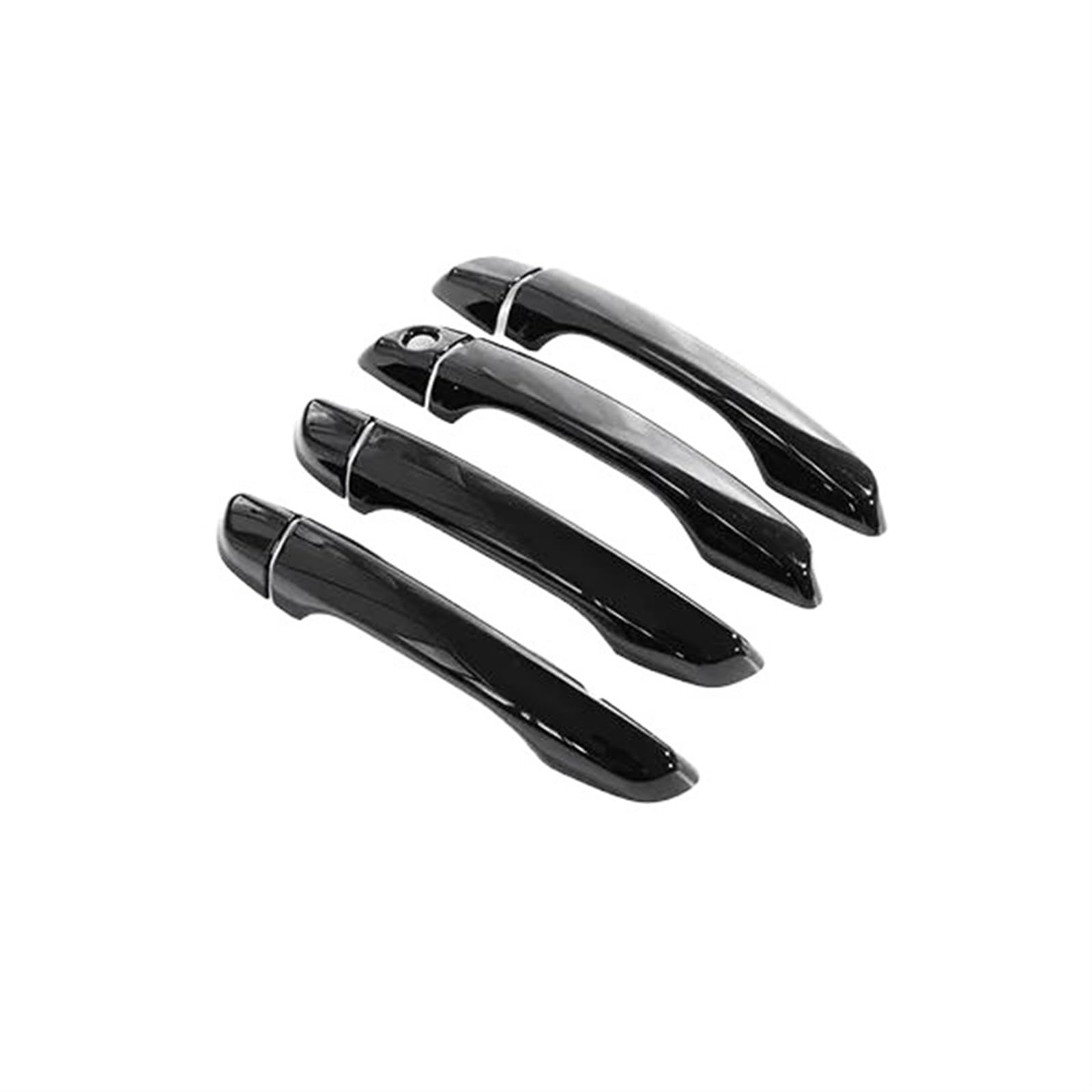 Lzbzhb Metallic Blcak 4Pcs Car Exterior Outsidedoor Handle For Opel For Corsa F For Vauxhall 2020 2021 2022 2023 Car For Smart Door Handle Cover Trim Gloss Carbon Fiber Chrome Exterior Styling(Metallic Blcak 4Pcs)