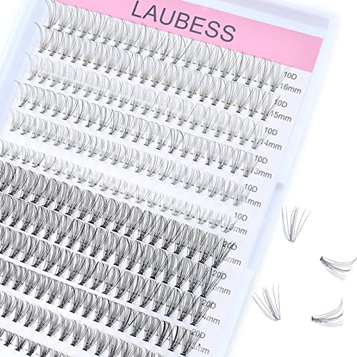 Image of Eyelash Clusters LAUBESS Lash Clusters Individual Lashes Cluster Eyelash Extensions DIY at Home Waterproof Cluster Lashes (10D /20D-D-Mix9-16)
