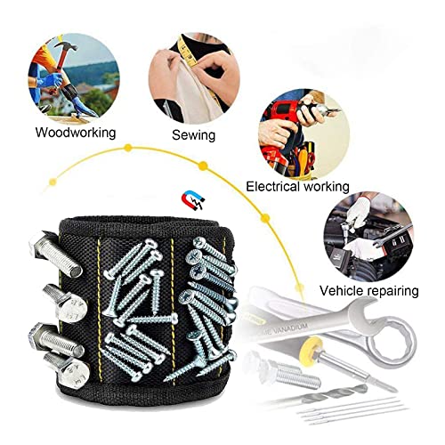 Magnetic Wristband For Holding Screws,Nails, Drilling Bits,Magnetic Wrist Tool Holder Belts With Strong Magnets, Cool Gadgets For Men, Women, Diy Handyman,Dad, Husband, Boyfriend, Carpenter #TOP1