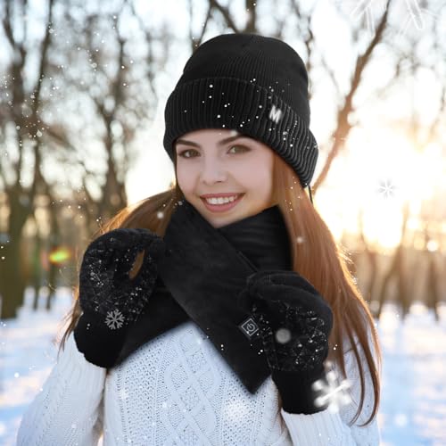 Coume SR-COUME-3472 3 Pieces Usb Heated Hat Scarf Gloves Set Heated Gloves thumb #5