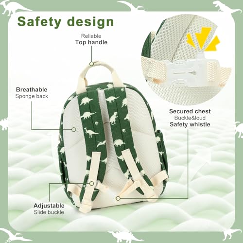 Image of Bluboon Toddler Backpack for Girls Boys 2-4 Cute 12 inch Preschool Kindergarten Backpacks Kids Daycare Bags School Travel (Dinosaur Green Corduroy L, Age 4-8 (15 inch H Fit A4 Folder))