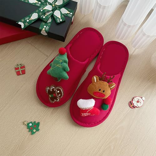 Christmas Slippers for Women Cute Slippers Home Non-Slip House Shoes Cozy Soft Bedroom Holiday Indoor Slippers3