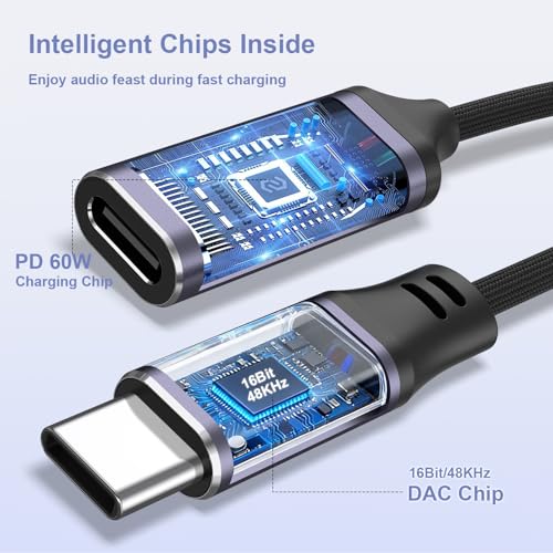 Image of Tobfit USB C to 3.5mm Jack and Charger Adapter, 2-in-1 USB C to Aux Audio Jack Adapter with PD 60W Fast Charging Compatible with iPhone 16 Pro Max /15 Pro Max, Galaxy S24 /S23 Ultra, Pixel, iPad Pro