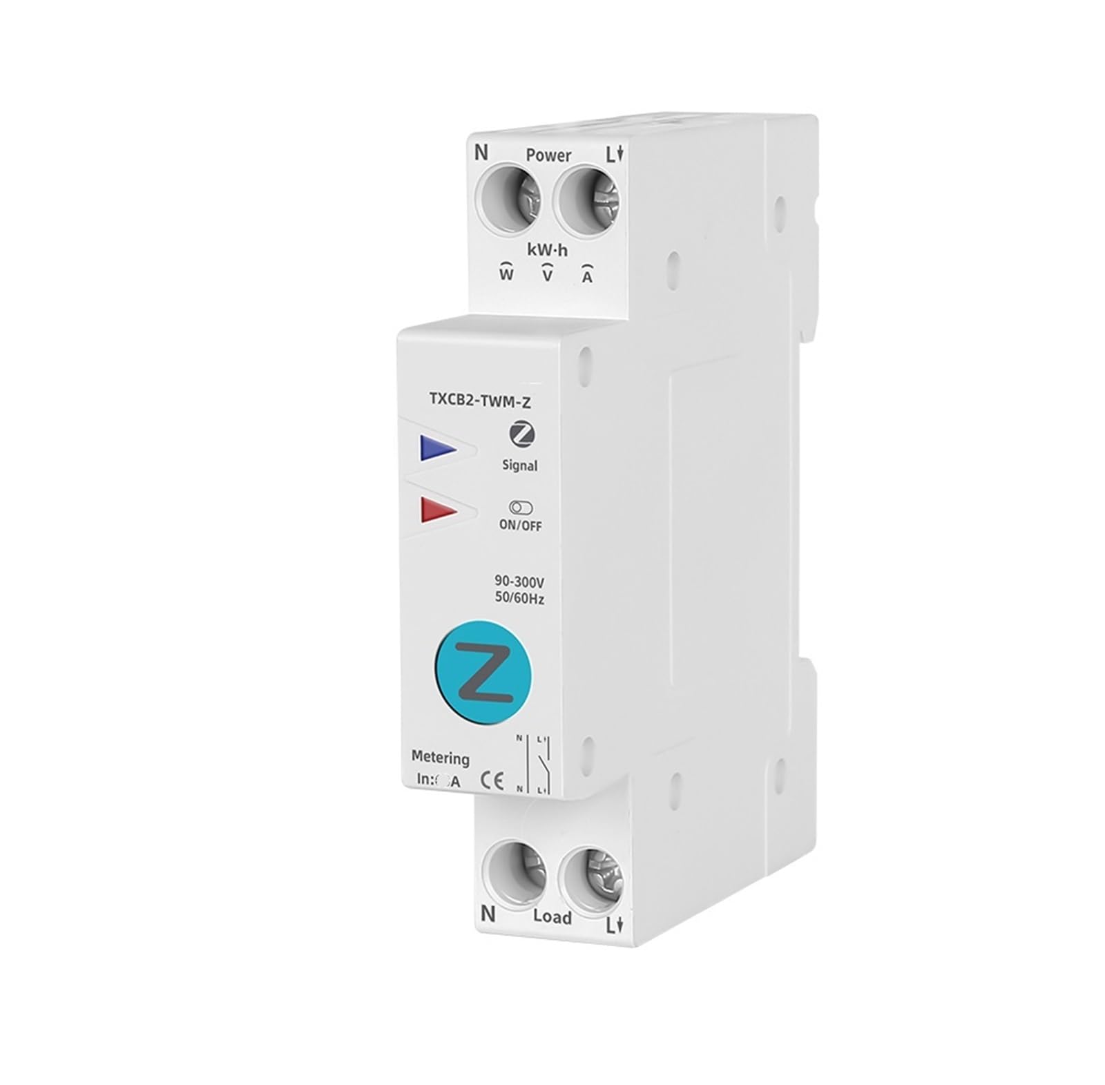 Protection de tension de relais 25A intégrée au compteur d'énergie TXCB2-TWM-Z
