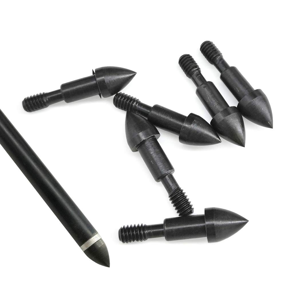 ZSHJGJR 24/48pcs Archery Arrow Tips Screw in Practice Broadheads Arrowheads 60 grain Bullet Field Points for Recurve and Compound Bow