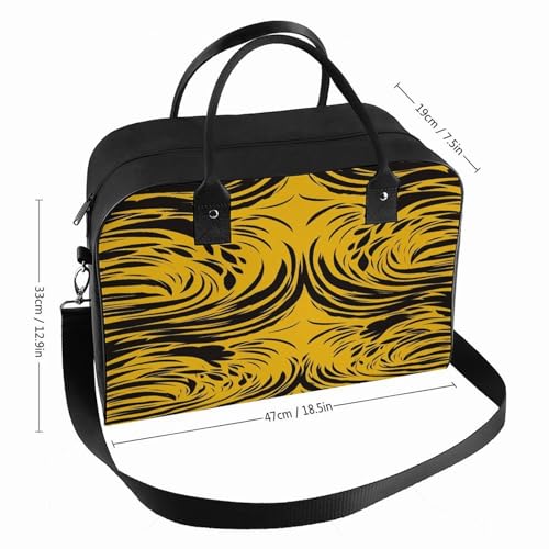 Bolso Tote amarillo mostaza y negro con cremallera y correa ajustable miniatura 2