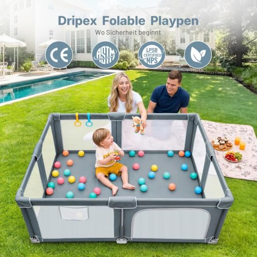 Dripex Faltbar Laufstall Baby mit Matratze,Laufgitter Für Baby und Toddlers – Ansicht 2
