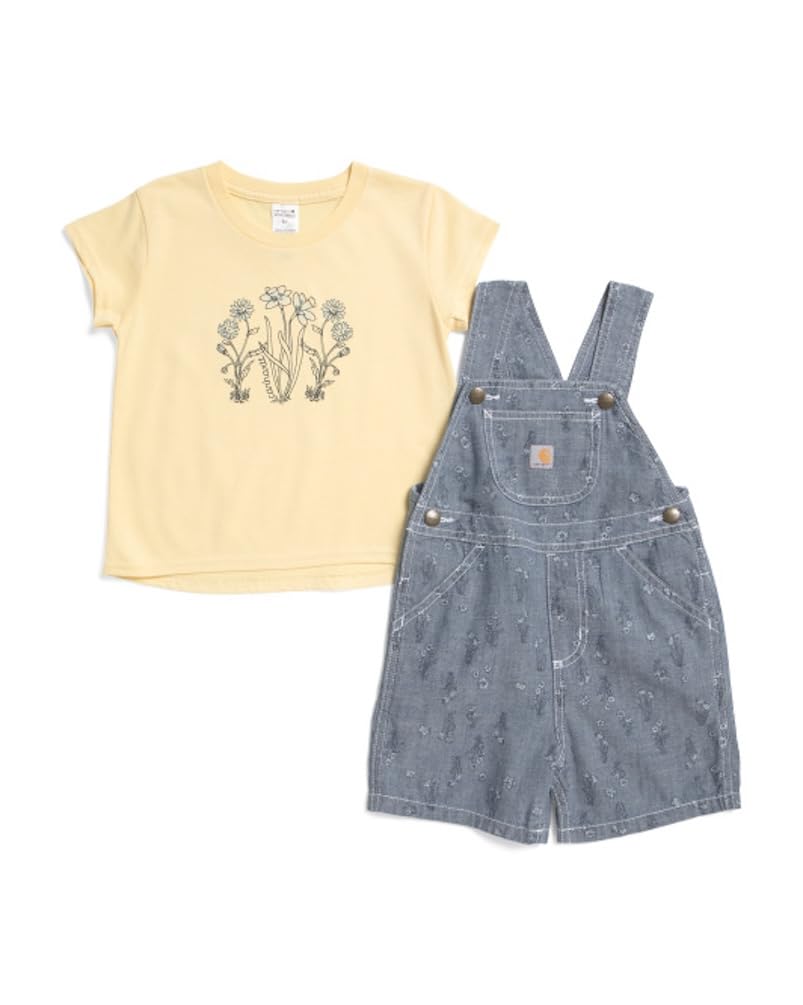 Carhartt Baby-Mädchen-Set, kurzärmeliges T-Shirt und Shortall