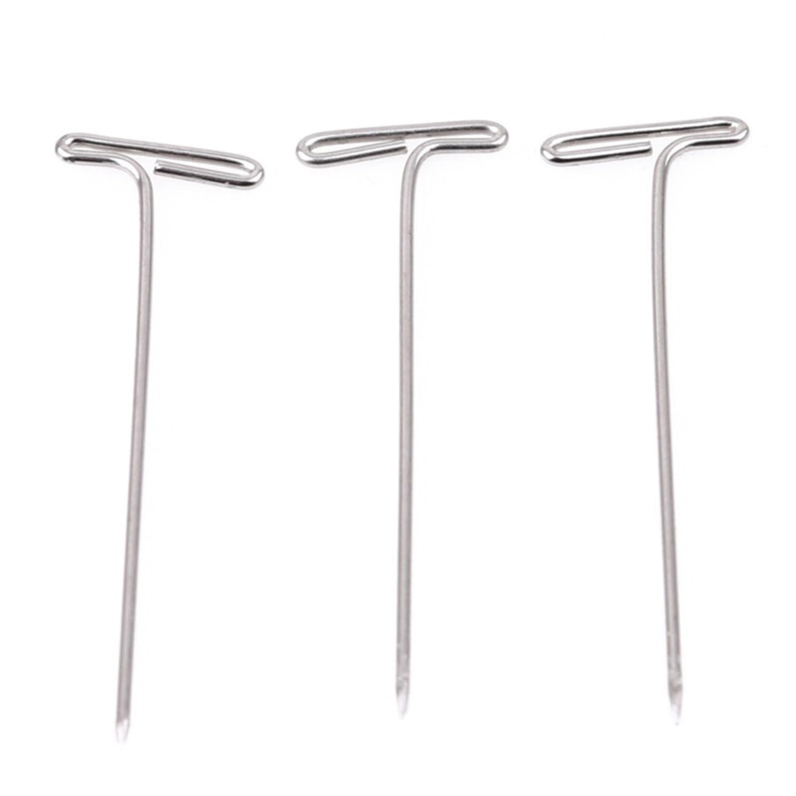 T Pins 50/100Pcs 27/32/38/45/51MM T Pin Needles Wig Making Pins For Blocking Knitting Assorted Sizes T-Pins Stainless Steel(50pcs-51MM)