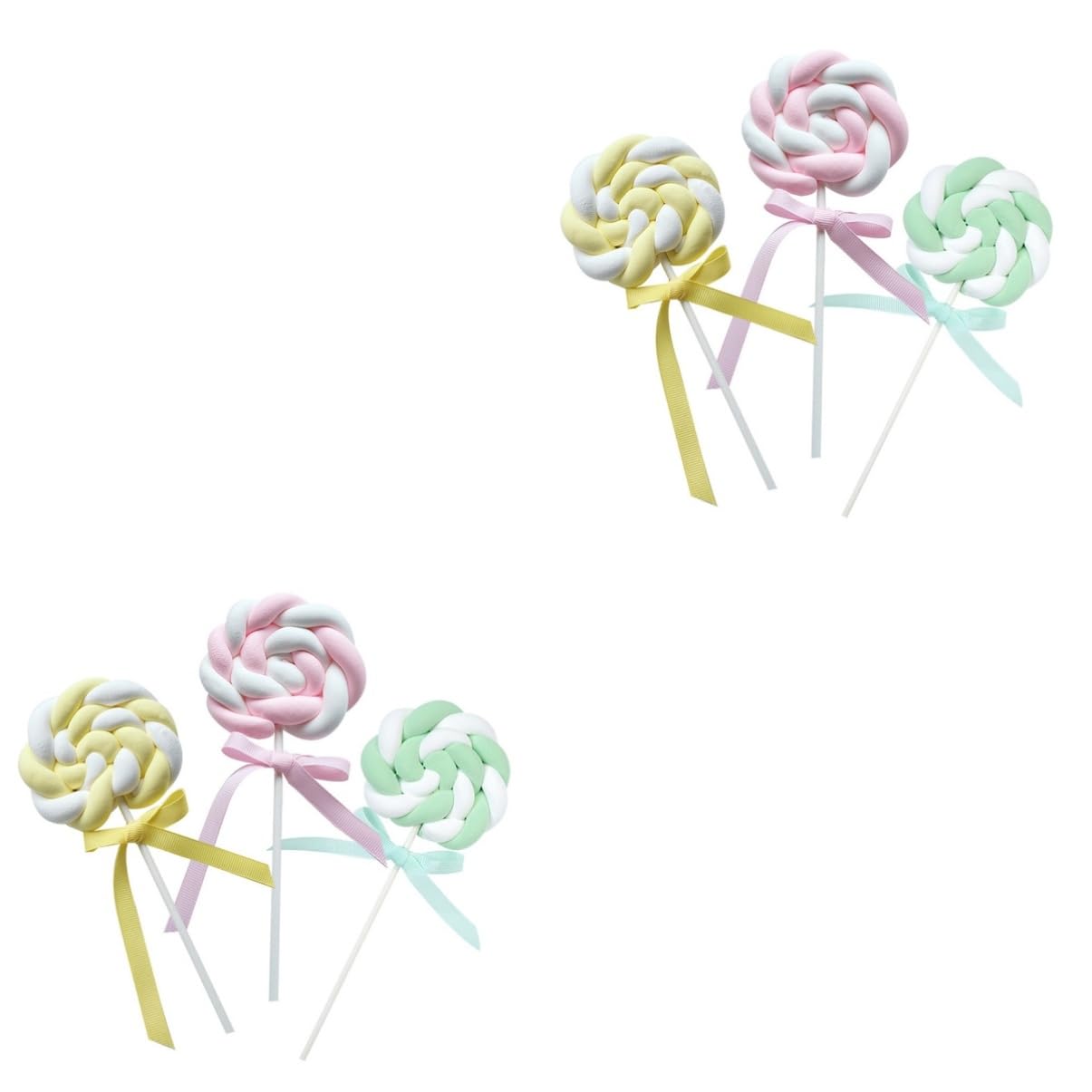 ABOOFAN 2 Sätze Lutscher Dekoration Lutscher Förmige Foto Requisiten Für Hochzeiten Und Partys Gemischte Farben Süße Deko Für Cake Shops Und Fotohintergründe 3 Stücke * 2