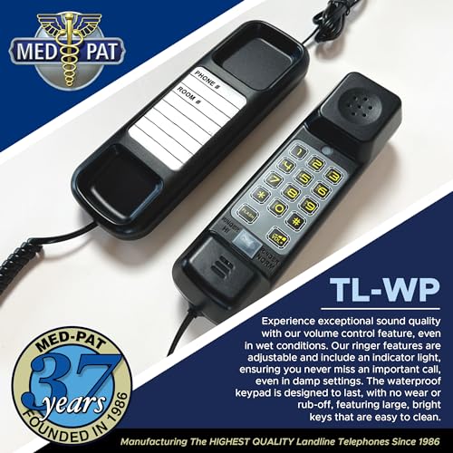 Teléfono con cable Med-Pat TL-WP resistente al agua negro miniatura 2