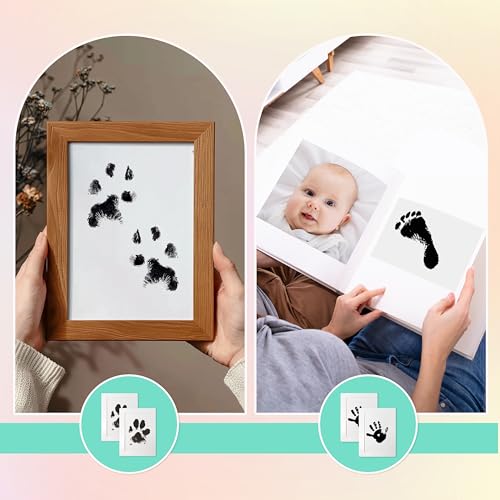 4er-Pack pfotenabdruck set hund,pfotenabdruck set katze,hundepfoten abdruck,fußabdruck baby,pfotenabdruck hund,Geeignet für Katzen, Hunde, Vögel, Babys usw.