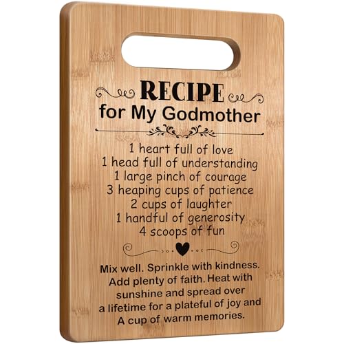 Image of Popular Mothers Day Gifts for Godmother, Godmother Cutting Board, Cute Godmother Gifts from Godchild, Godmom Gift for Mother's Day, Birthday