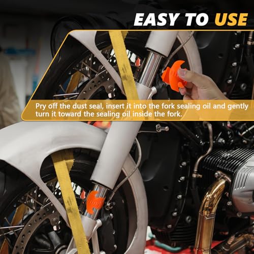 Image of 2PCS Motorcycle Fork Seal Cleaner Tool, Front Fork Seal Clean Tool, Universal Cleaning Shock Repairing Absorber Tool for 45mm-55mm, Dirt Bike Motorcycle Accessories (Orange)
