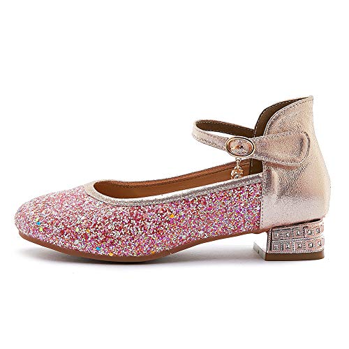 SWDZM Girl's Princess Cosplay Performance Shoes Sequins Wedding Party Dress Shoes Mary Jane Shoes Model-KM2322