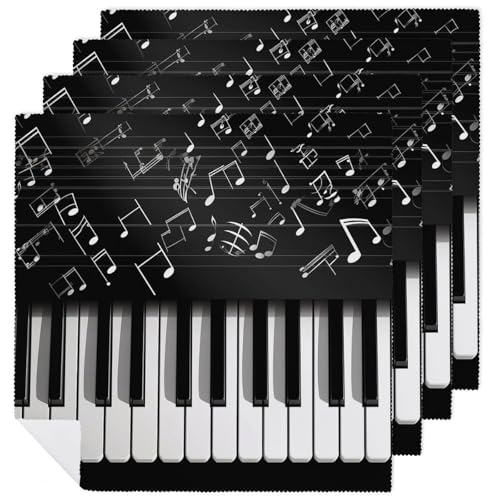 Servilletas de Tela con Notas Musicales Piano Keys 4 Piezas miniatura 1