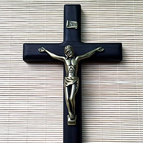 Cruz tallada en madera colgante de pared AMUCK regalo religioso estatua de Cristo 3