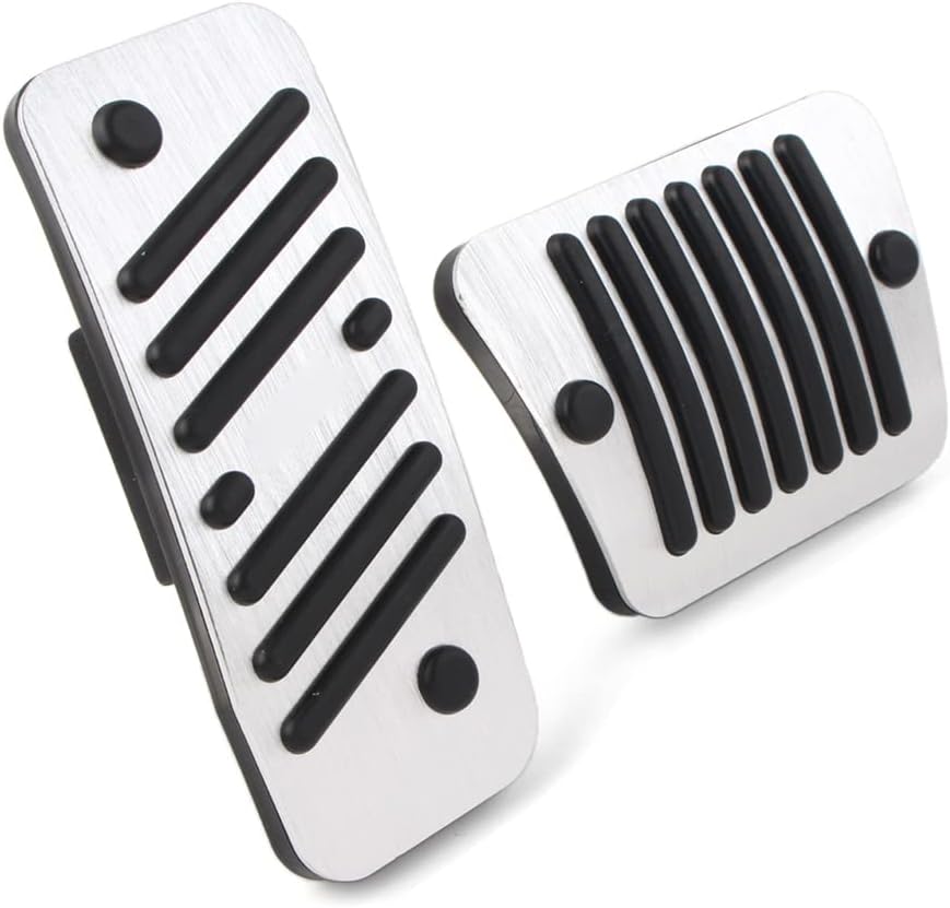 Car Automatic Gas/Brake Non-Slip Clutch Pedal Pads Cover Replacement for Jeep Cherokee KL 2014-2019 Left Hand Drive ONLY, Chrome