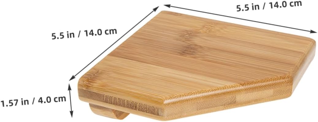 2pcs Wall Mounted Corner Shelves Rustic Bamboo Floating Shelves for Bathroom Kitchen Living Room Storage Easy Install Triangular Design