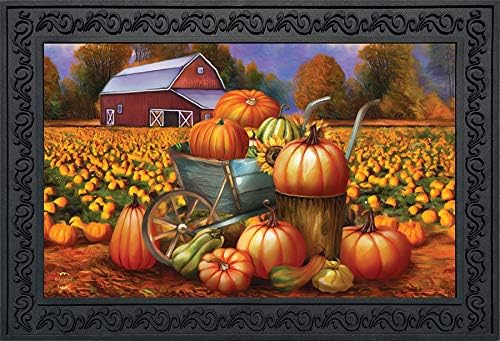 Briarwood Lane Pumpkin Farm Fall Doormat Cart Autumn Indoor/Outdoor 30" x 18"