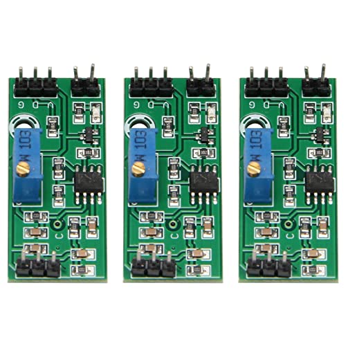 Gokoti 3 módulos comparadores de voltaje LM393 de 3,5-24 V con indicador LED, salida de alto, control comparador analógico