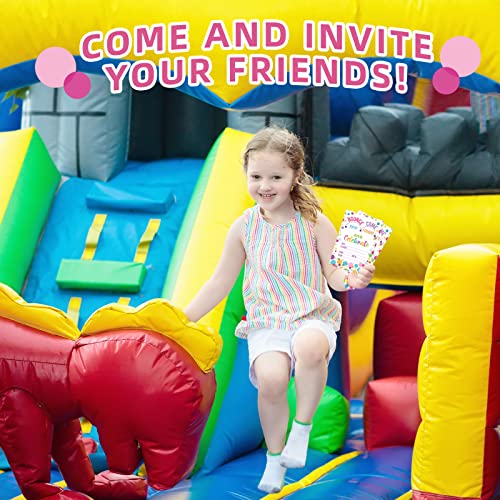 30 Pieces Birthday Invitations For Girls Bounce House Or Jumping Party Invitation Cards Kids Bounce House Trampoline Party Celebration Party Supplies Favors, 30 Cards With 30 Envelopes (Bright Color) #TOP5