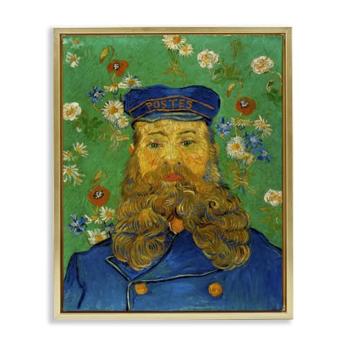 Van Gogh Portrait Floral Classic, 16 x 20 Inch Canvas in Floater Frame