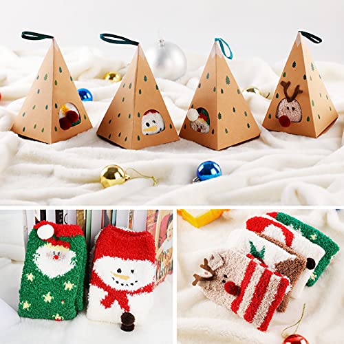 Fuzzy Socks Christmas Slipper Socks SalLady Fluffy Warm Girls Socks Cute Kids Long Crew Socks Winter Cozy Thick Socks Super Soft Fleece House Sleep Stockings Comfy Plush Ankle Socks for Teens Holiday Gift4