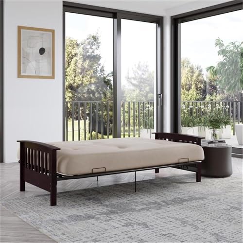 Dhp DZ41392 Laurel Full Size Espresso Wood Arm Futon Frame thumb #2