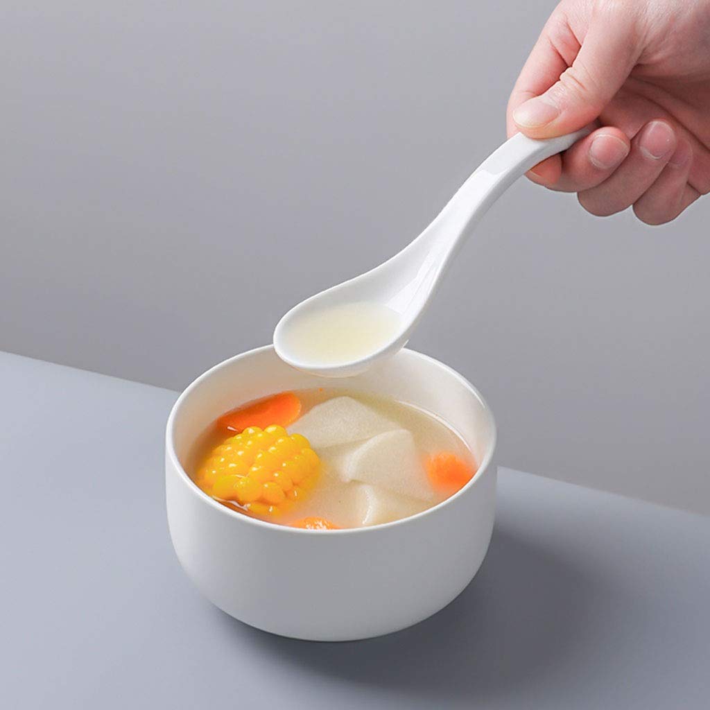 Juego De 10 Cucharas Soperas De Cerámica para El Hogar, Lindas Cucharas Soperas Pequeñas, Cucharas De Arroz, Longitud De 5,31 Pulgadas, Cucharas Soperas（Gold）