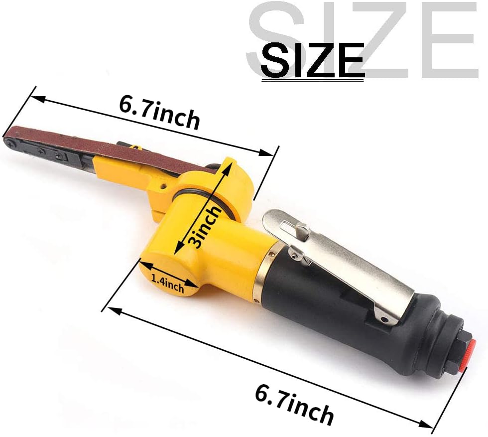 38 Pneumatic Sander Air Belt Sander Set With 14Pcs Belts,Include Grit 6080120,14 Air Inlet Mini Air Belt Grinder Air Tool For Aluminium, Iron, Steel Metal Polishing