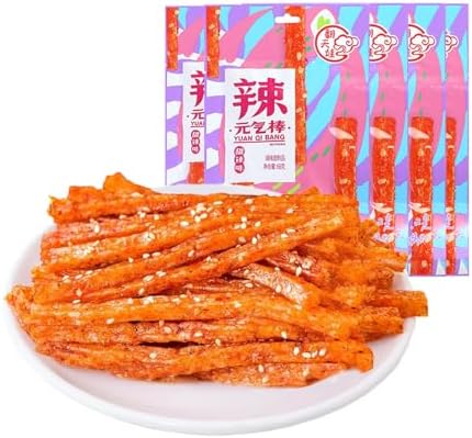 Mkostlich Latiao Spicy Strips, Gluten Latiao Sweet and Spicy, Latiao Spicy Sticks, Chinese Spicy Snacks Food, Classic Hot Strips for Office, Casual Snack (2.39oz/Pack, Pack of 5)