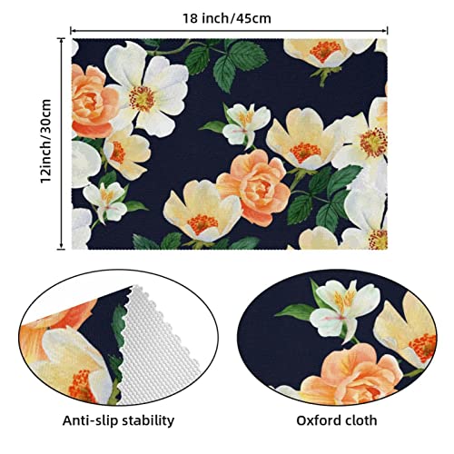Set de table design fleurs aquarelles haute protection thermique pour table en bois