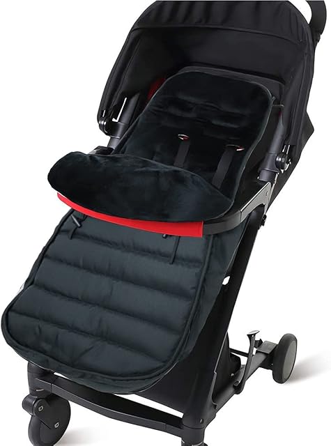 Winter Baby Footmuff, Universal Fitting for Cosy Toes Infant Stroller Sleeping Bag Warm Thick Velvet Pram Liner Waterproof Windproof Detachable Pushchair Liner, for Pushchair Car Seat (Black)