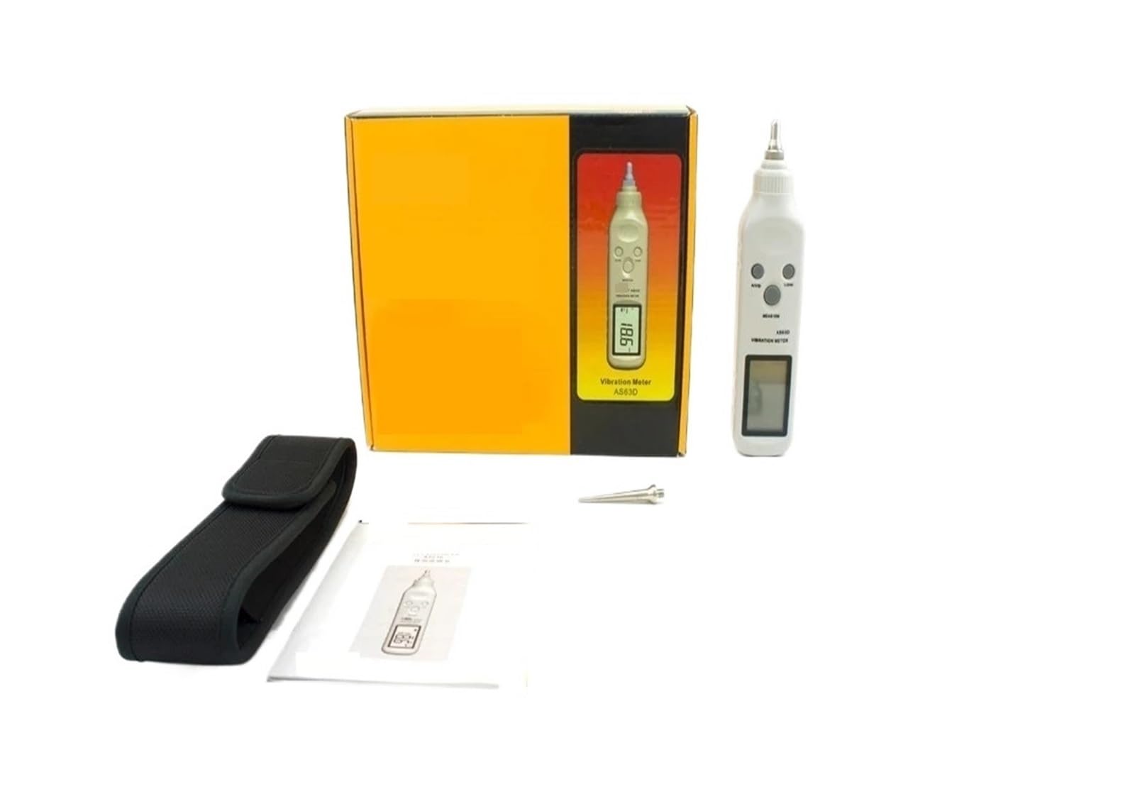 Vibrationsmesser, AS63D Taschenvibrometer, Stiftvibrationsmessrät Tester Messrät Analysator for den Langzeitbrauch