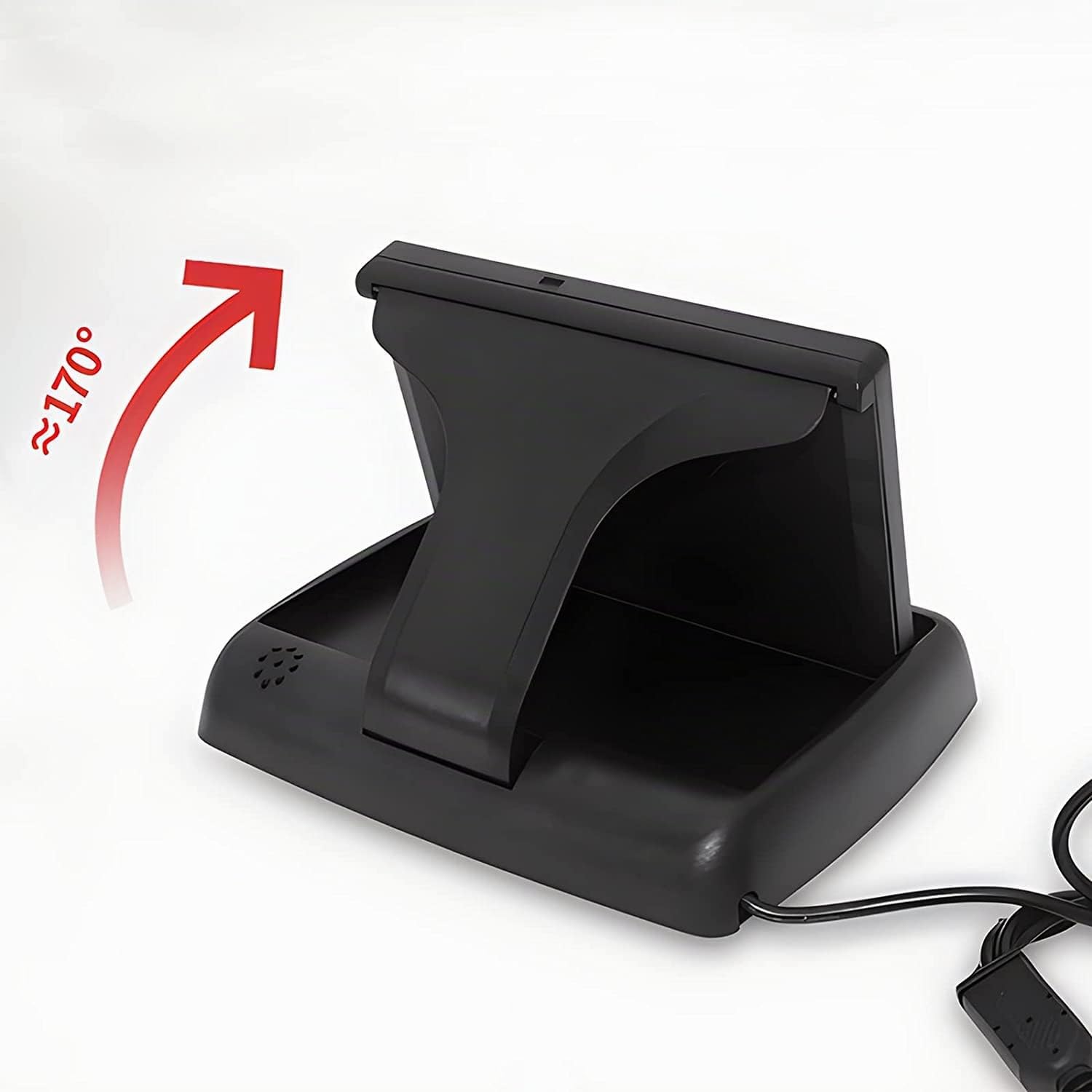 OBEST Écran de Caméra de Recul TFT LCD 4,3 Pouces, Écran Arrière de Base Rabattable à 2 Entrées Vidéo Système, Alimentation Directement Connectée au Commutateur, Entrée AV1 / AV2 12V