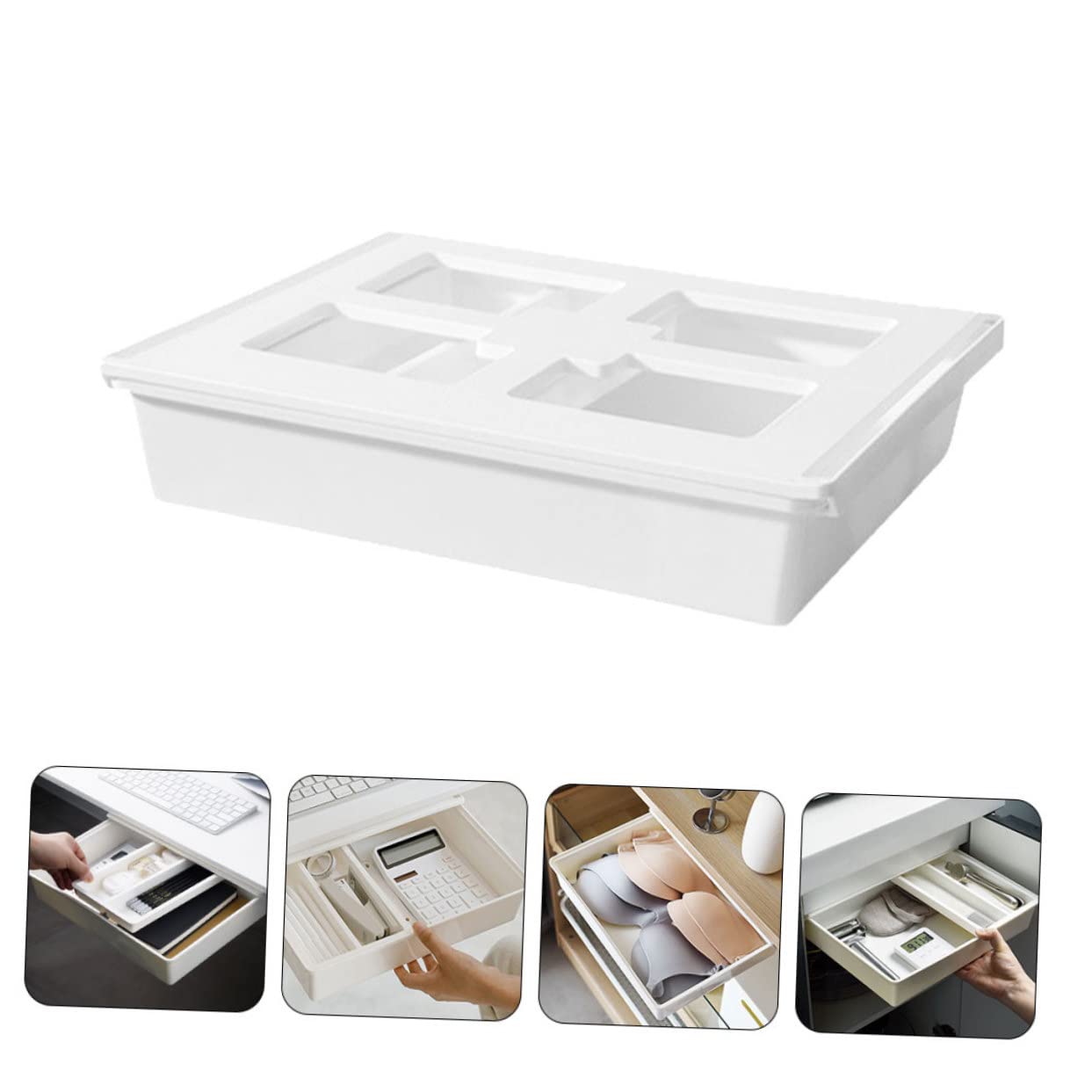 Organizzatore per Sotto la Scrivania Separatore Attaccabile per Tavolo Realizzato in Plastica Resistente Salvaspazio per Cucina e Ufficio