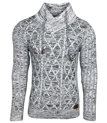 Subliminal - Jersey de malha grande, gola alta, estilo básico, jersey de malha de inverno, gola alta, manga comprida, ideia de presente BX292, L