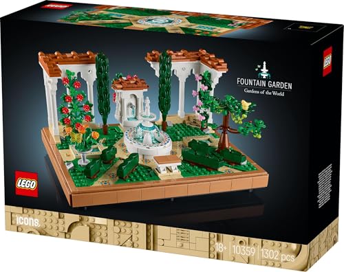Image of LEGO Icons Fountain Garden Home and Office Decor, Building Set for Adults 10359 Building Blocks for 18+ Gift