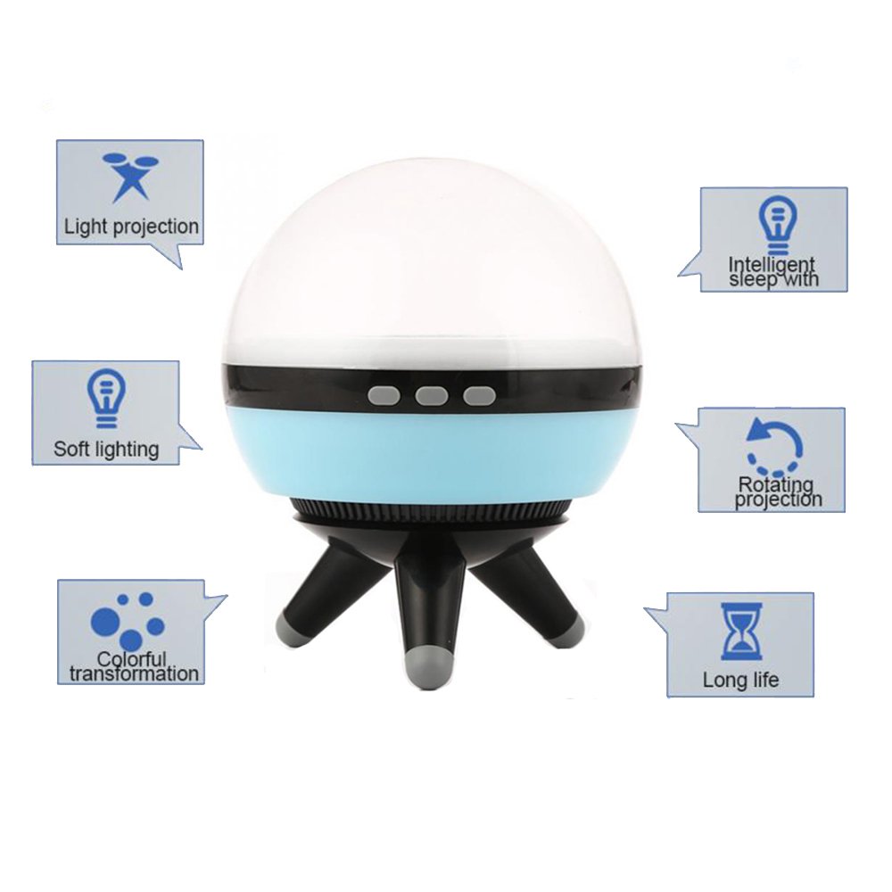 Starlight - Proyector LED giratorio de 3 modos de luz, temporizador de apagado automático, lámpara de luz nocturna multicolor con cable USB para decoración del hogar, habitación de bebé, regalo de