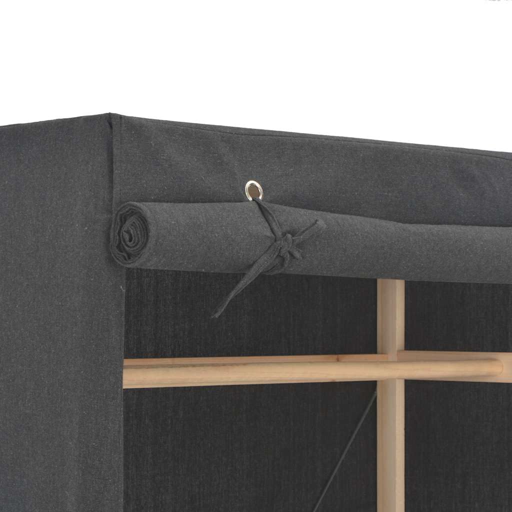 vidaXL Garde-Robe Penderie Armoire de Rangement Stockage Vêtements Meuble de Rangement Organisateur Chambre à Coucher Chaussures Gris Tissu