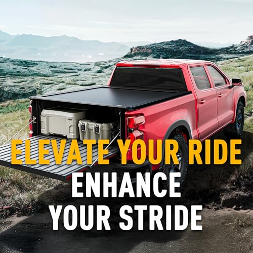Image of ONINE Low Profile Pull-Lock-Go Retractable Hard Tonneau Cover Custom fit 2022-2025 Ford F150 Lightning 5.5ft Bed (66 inch), Dual T-Slot Design Compatible for Roof Racks and Crossbars